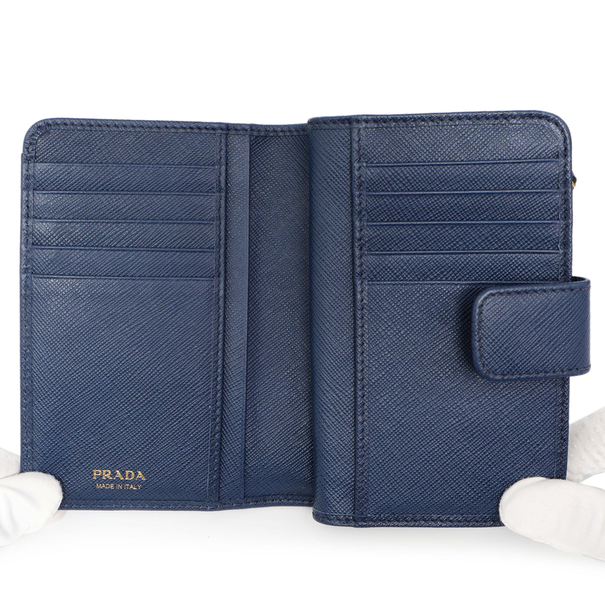 Prada Blue Saffiano Small Wallet