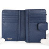 Prada Blue Saffiano Small Wallet