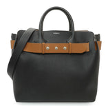 Burberry Black Calfskin Triple Stud Large Belt Tote Handbags Burberry