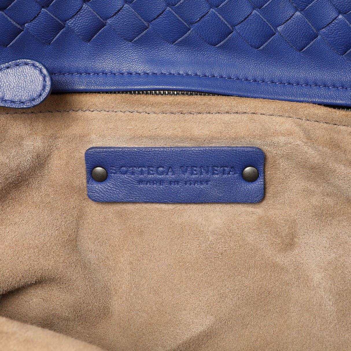 Bottega Veneta Blue Nappa Intrecciato Medium Garda Bag