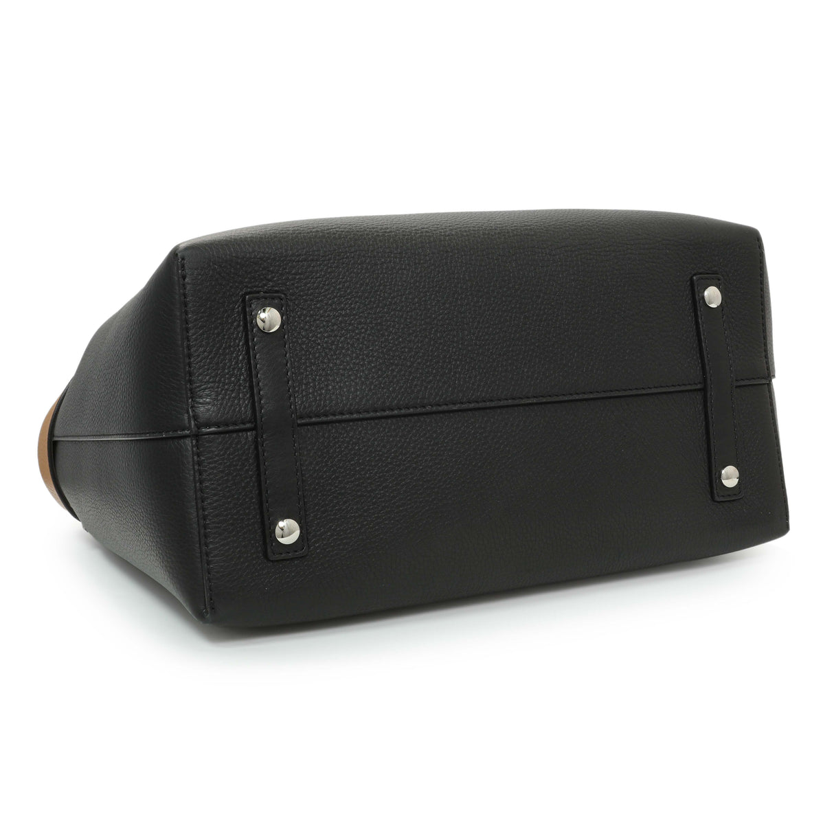 Burberry Black Calfskin Triple Stud Large Belt Tote Handbags Burberry