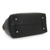 Burberry Black Calfskin Triple Stud Large Belt Tote Handbags Burberry