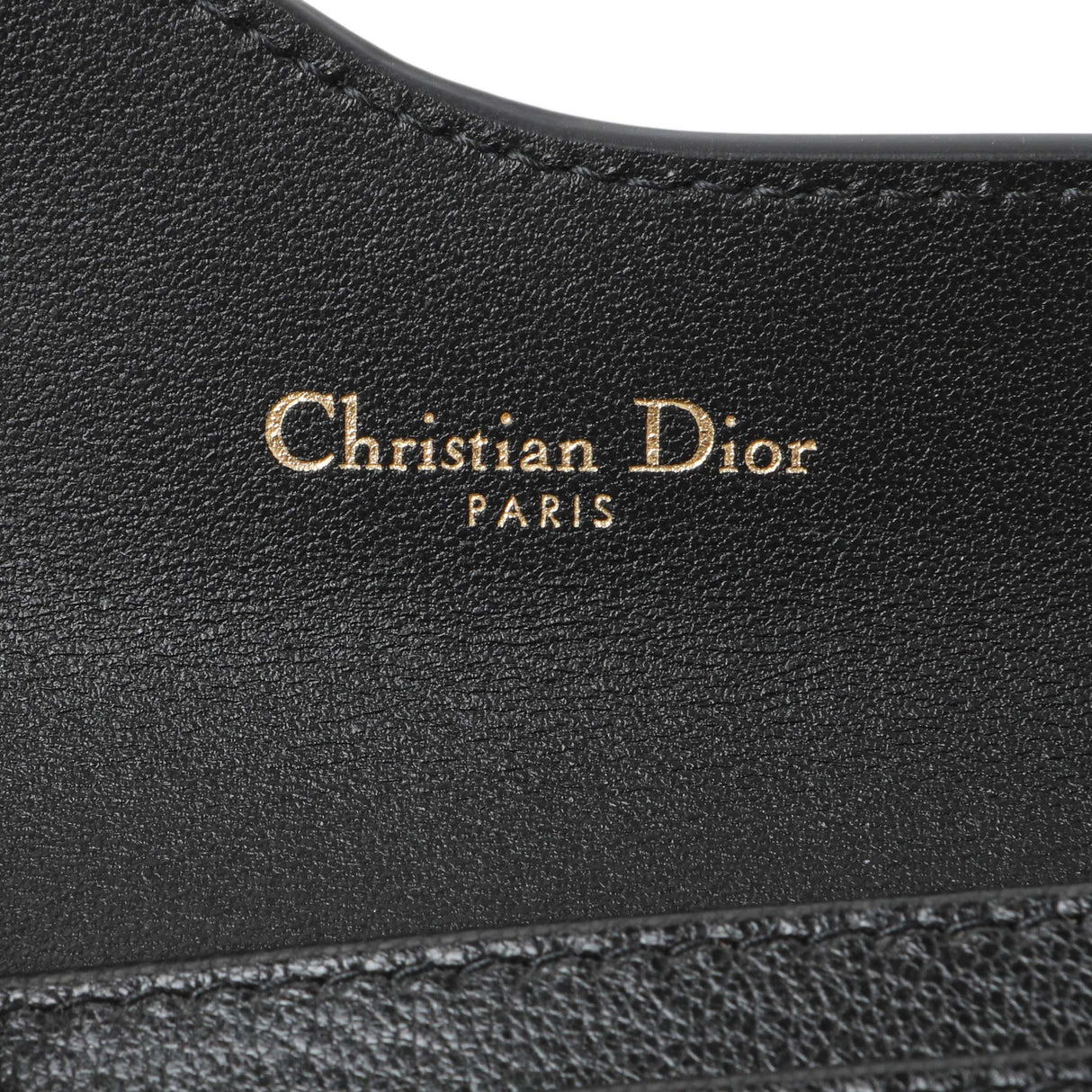 Christian Dior Black Grained Calfskin Saddle Card Holder Accessories Christian Dior