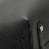 Burberry Black Calfskin Triple Stud Large Belt Tote Handbags Burberry