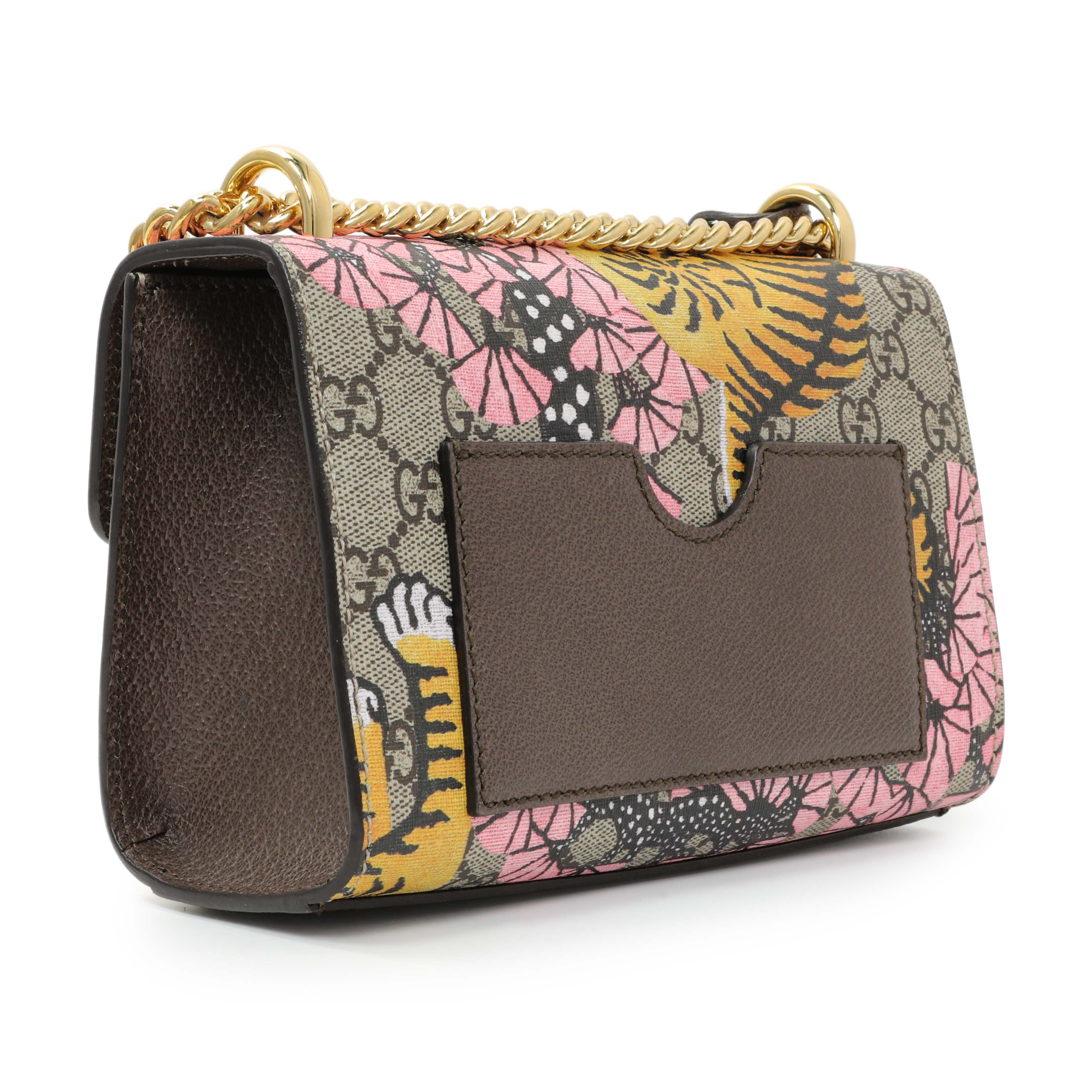 Gucci GG Supreme Monogram Bengal Calfskin Small Padlock Shoulder