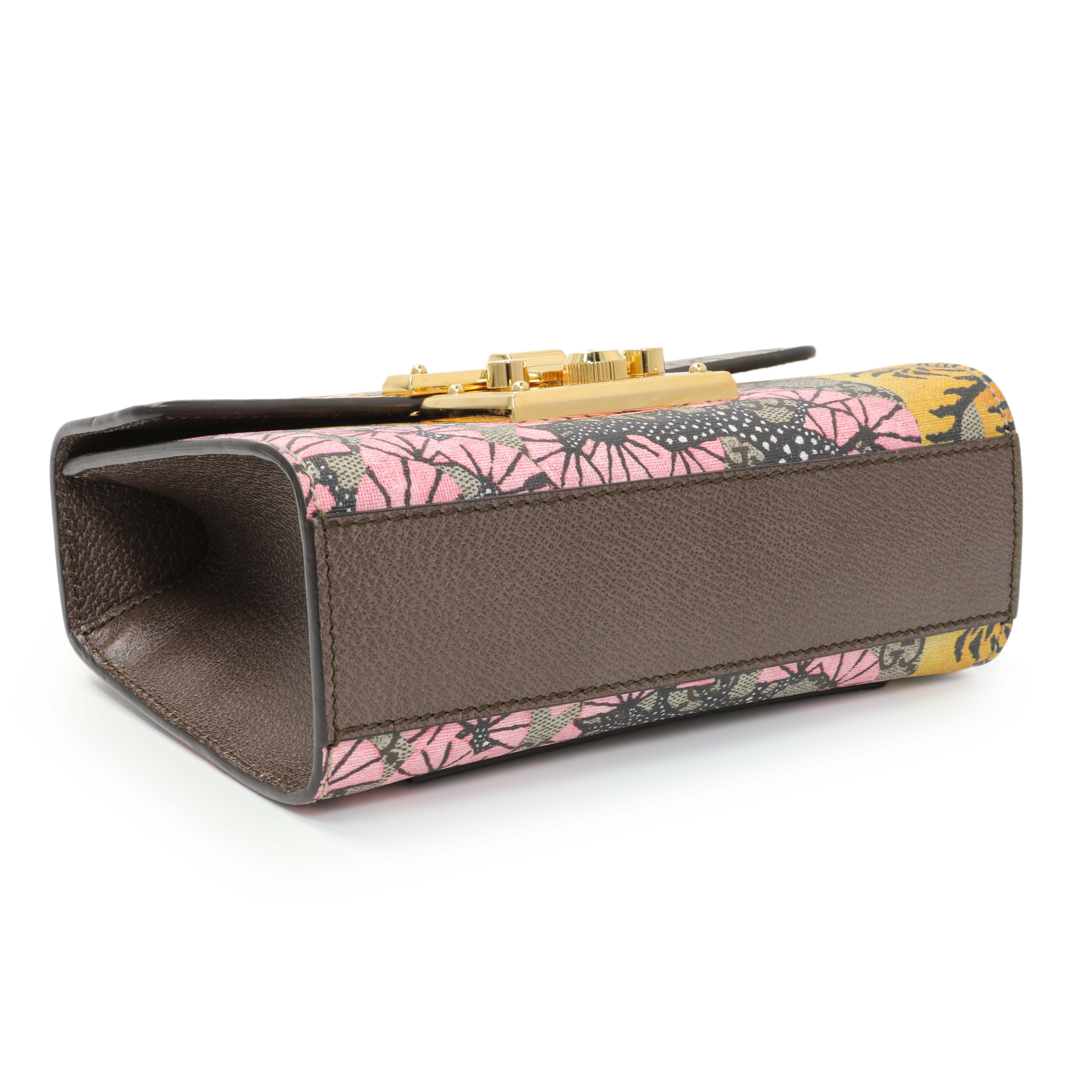 Gucci GG Supreme Monogram Bengal Calfskin Small Padlock Shoulder
