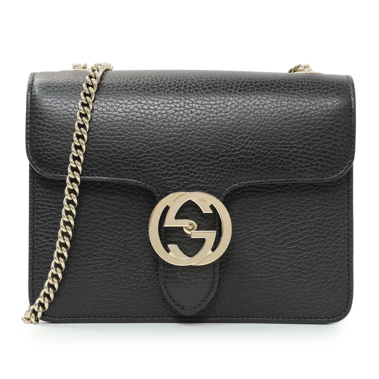 Gucci Black Dollar Calfskin Small Interlocking G Shoulder Bag Handbags Gucci