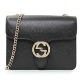 Gucci Black Dollar Calfskin Small Interlocking G Shoulder Bag Handbags Gucci