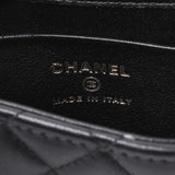 Chanel Black Lambskin Enamel Quilted Mini Top Handle Flap Handbags Chanel