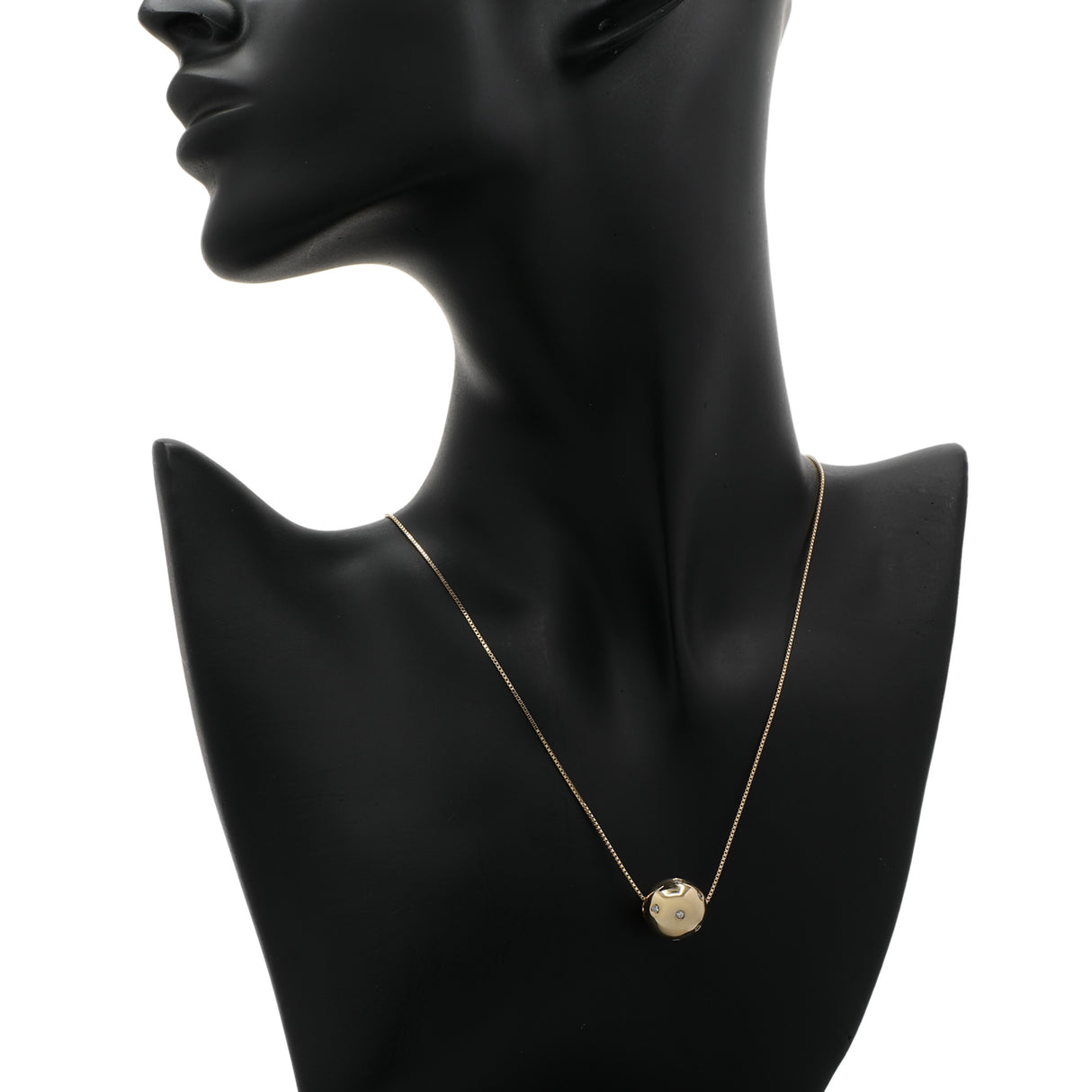 18K Yellow Gold Diamond Slide Sphere Pendant Fine Jewellery Modaselle