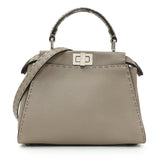 Fendi Plaster Cuoio Romano Snakeskin Selleria Mini Peekaboo Iconic Satchel Handbags Fendi