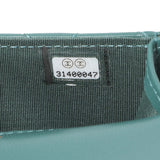 Chanel Teal Lambskin Top Handle Flap Coin Purse With Chain