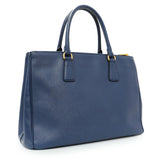 Prada Blue Saffiano Medium Galleria Double Zip Tote Handbags Prada