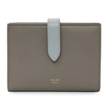 Celine Grey Grained Calfskin Medium Multifunction Strap Wallet