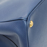 Prada Blue Saffiano Medium Galleria Double Zip Tote Handbags Prada