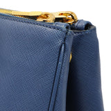 Prada Blue Saffiano Medium Galleria Double Zip Tote Handbags Prada