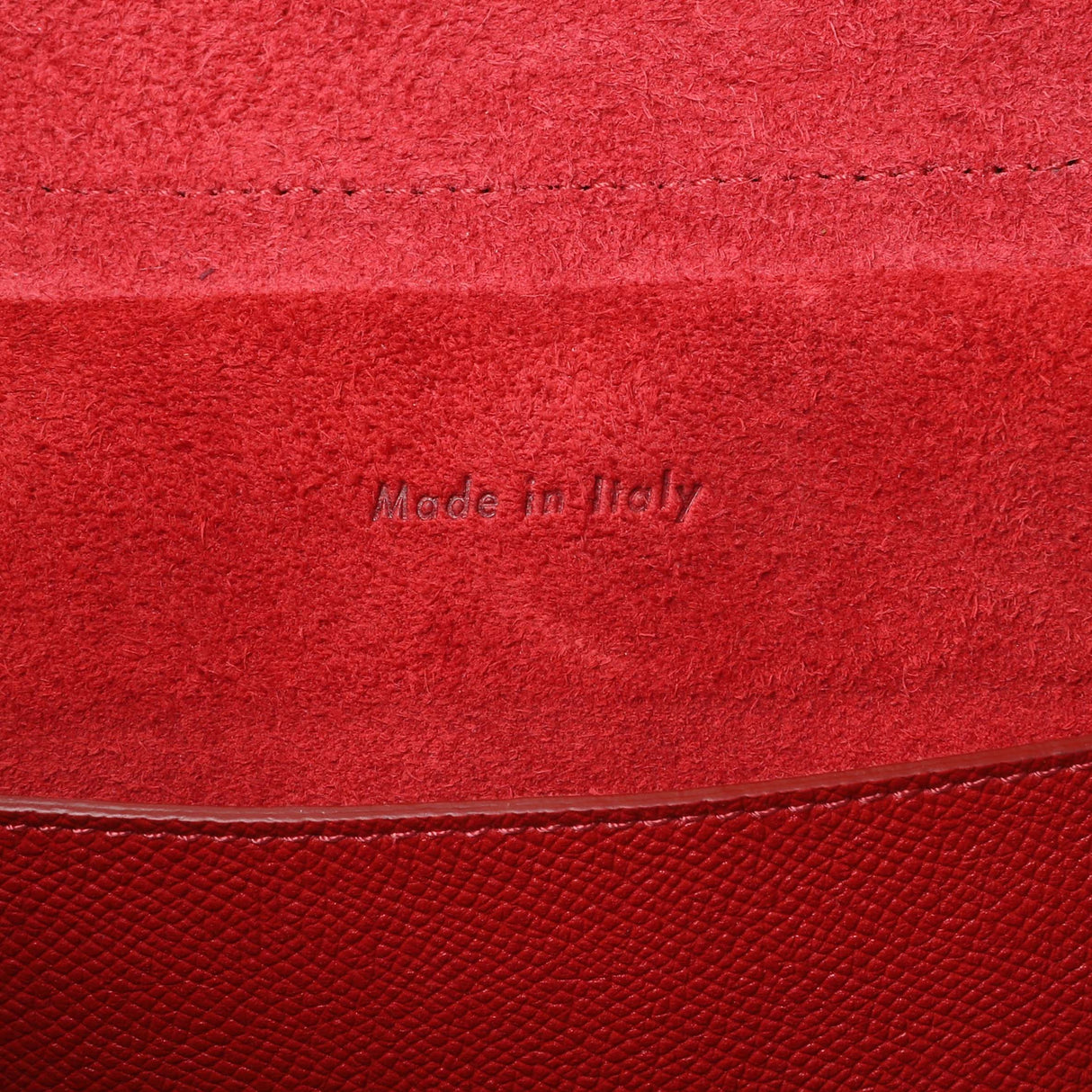 Celine Red Grained Calfskin Micro Belt Bag