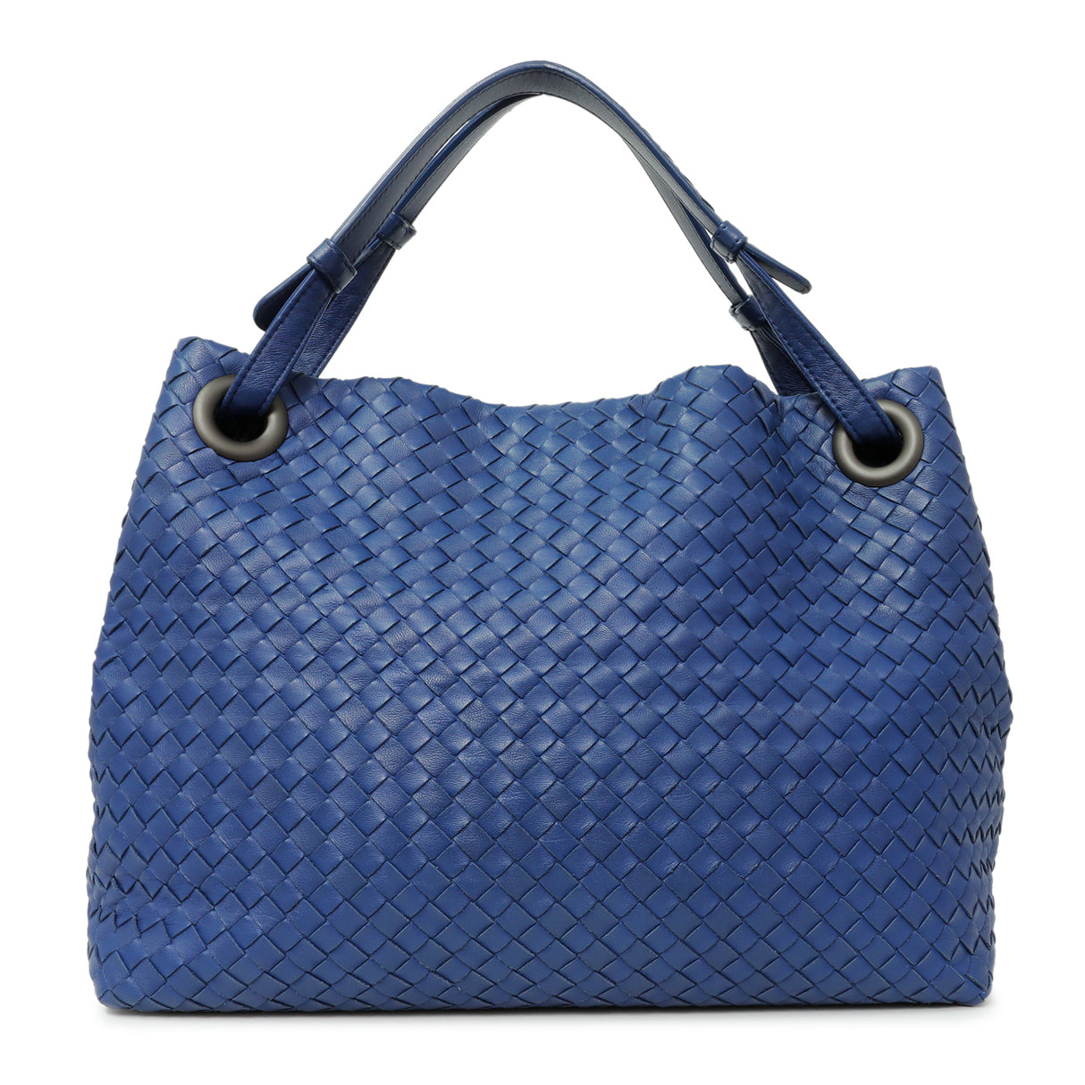 Bottega Veneta Blue Nappa Intrecciato Medium Garda Bag