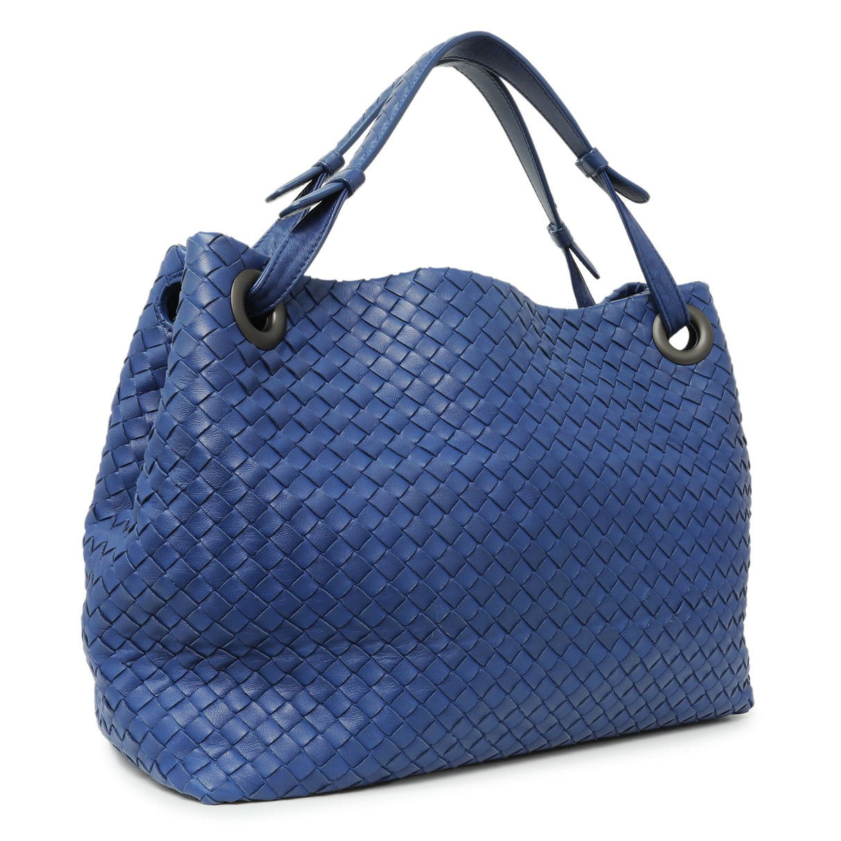 Bottega Veneta Blue Nappa Intrecciato Medium Garda Bag