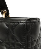 Christian Dior Black Lambskin Cannage Medium Lady D-Joy