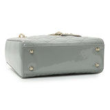 Christian Dior Grey Patent Cannage Small Lady Dior