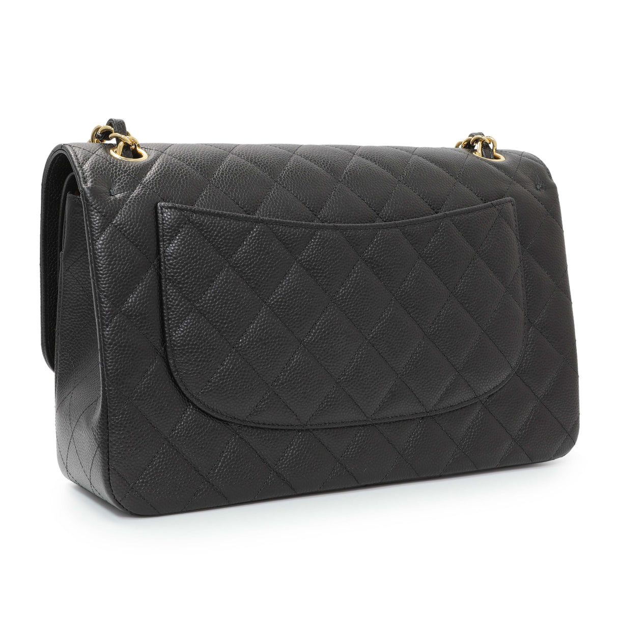 Chanel Black Quilted Caviar Jumbo Double Flap Handbags Chanel