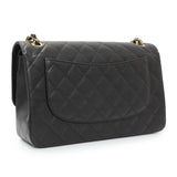 Chanel Black Quilted Caviar Jumbo Double Flap Handbags Chanel