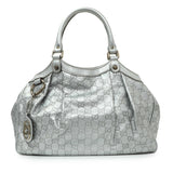 Gucci Silver Guccissima Sukey Tote Handbags Gucci