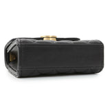 Chanel Black Lambskin Enamel Quilted Mini Top Handle Flap Handbags Chanel