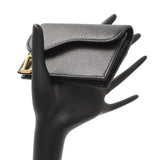 Christian Dior Black Grained Calfskin Saddle Card Holder Accessories Christian Dior