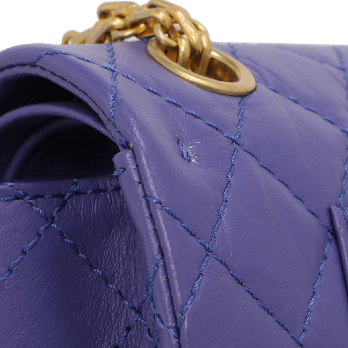Chanel Purple Quilted Aged Calfskin 2.55 Reissue Double Flap 225