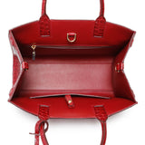 Burberry Red Crocodile Embossed Calfskin Mini Frances Tote