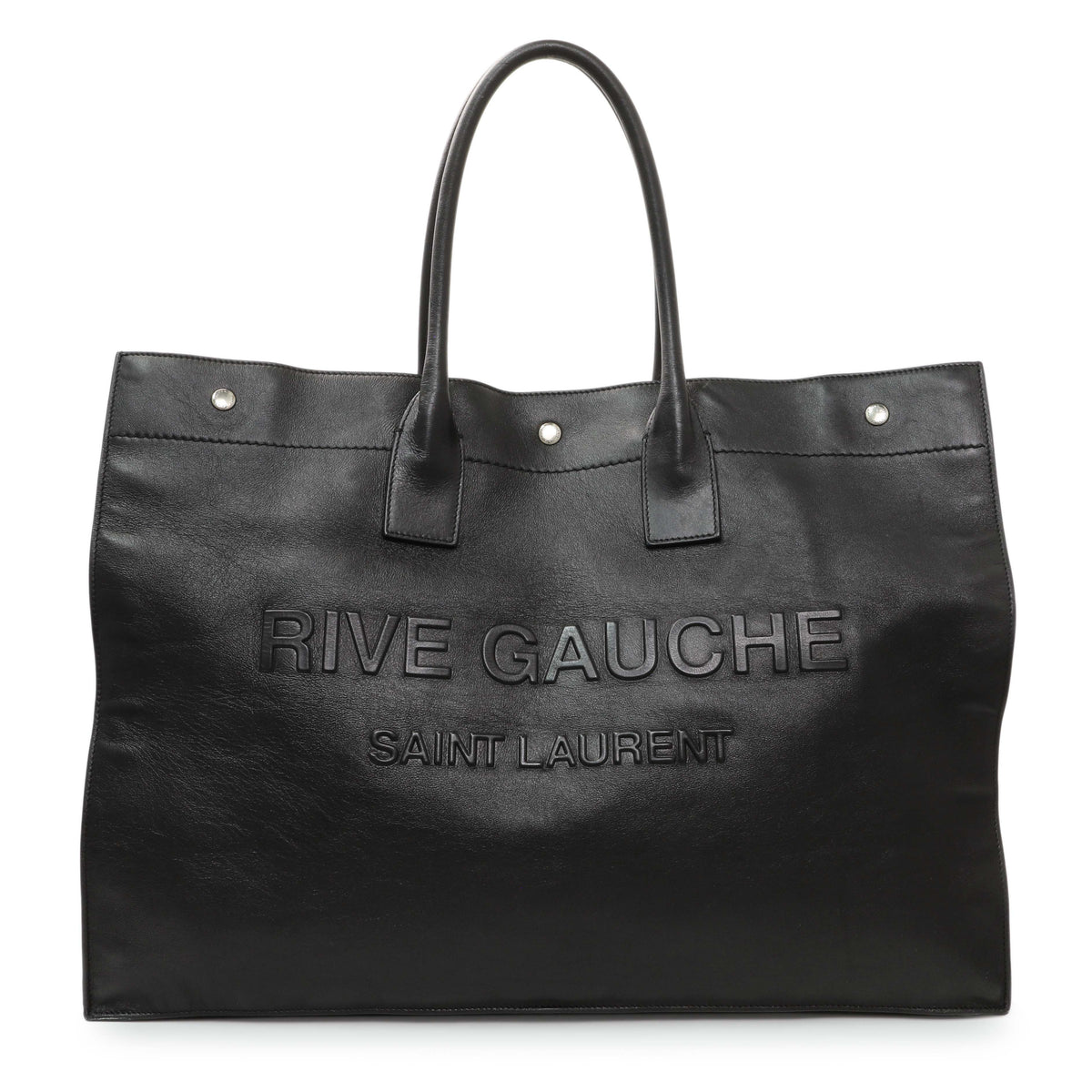 Saint Laurent Black Vitello Large Rive Gauche Tote Handbags Saint Laurent