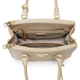 Prada Beige Saffiano Lux Mini Galleria Double Zip Tote