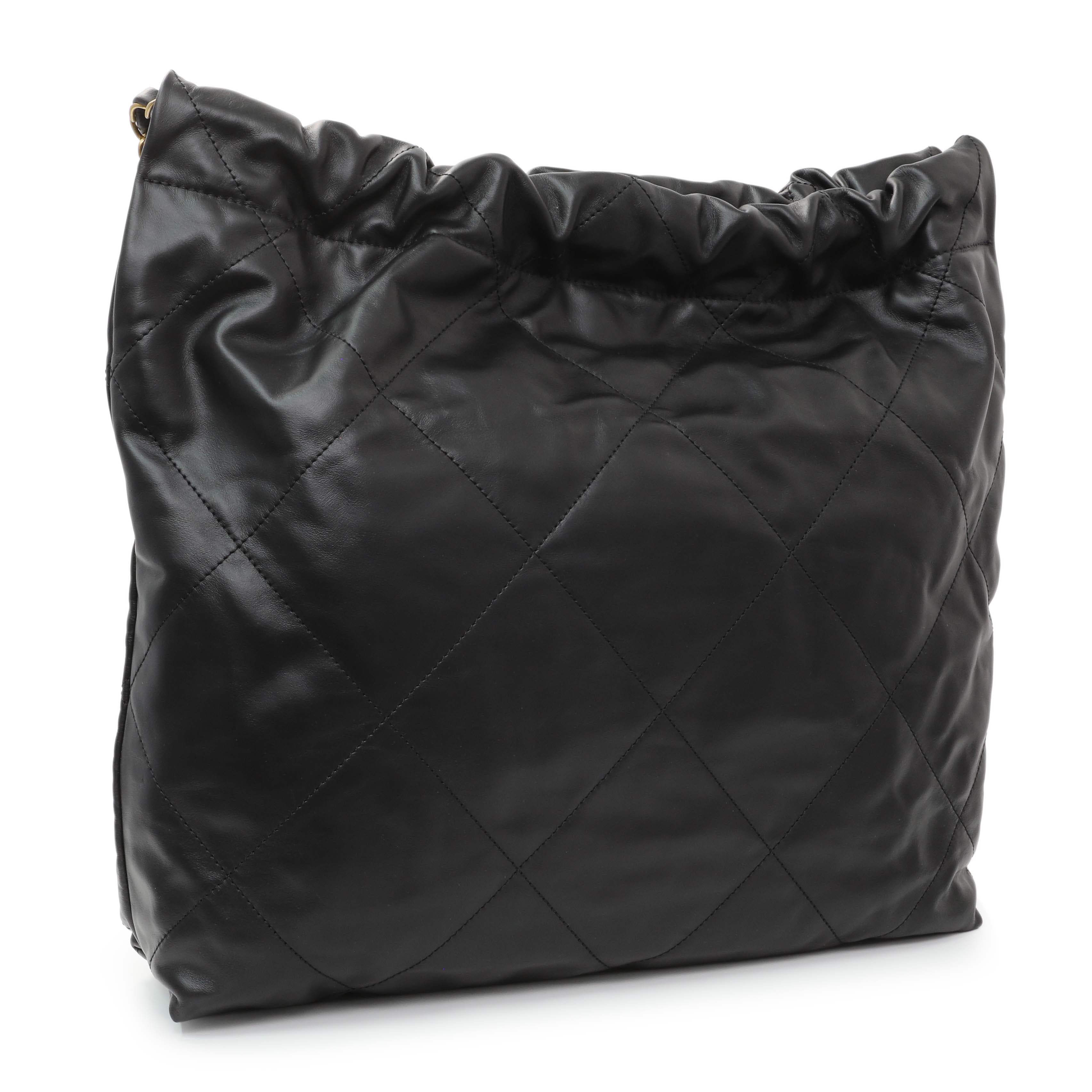 Chanel Black Quilted Shiny Calfskin Large Chanel 22 – Modaselle