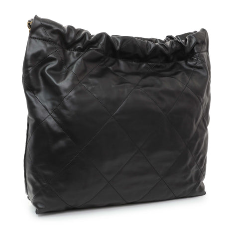 Chanel Black Quilted Shiny Calfskin Large Chanel 22 Handbags Chanel