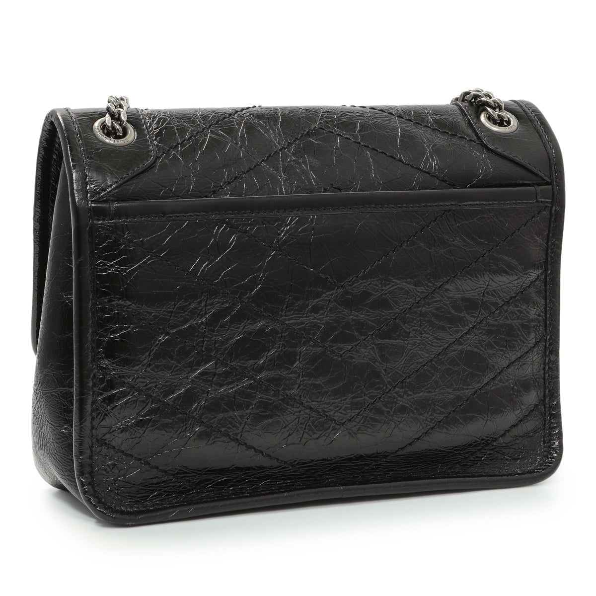 Saint Laurent Crinkled Calfskin Matelasse Monogram Baby Niki Chain Satchel Handbags Saint Laurent
