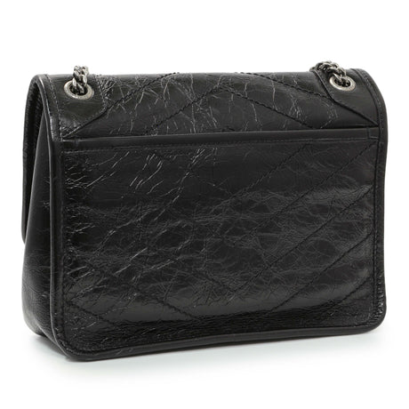 Saint Laurent Crinkled Calfskin Matelasse Monogram Baby Niki Chain Satchel