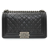 Chanel Black Quilted Calfskin Medium Boy Flap Handbags Chanel