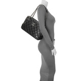 Chanel Black Quilted Aged Calfskin CC Crown Tote Handbags Chanel