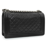 Chanel Black Quilted Calfskin Medium Boy Flap Handbags Chanel