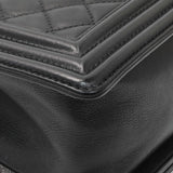 Chanel Black Quilted Calfskin Medium Boy Flap Handbags Chanel