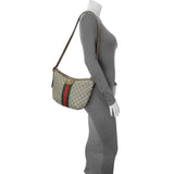 Gucci GG Supreme Monogram Web Small Ophidia Half Moon Hobo Handbags Gucci