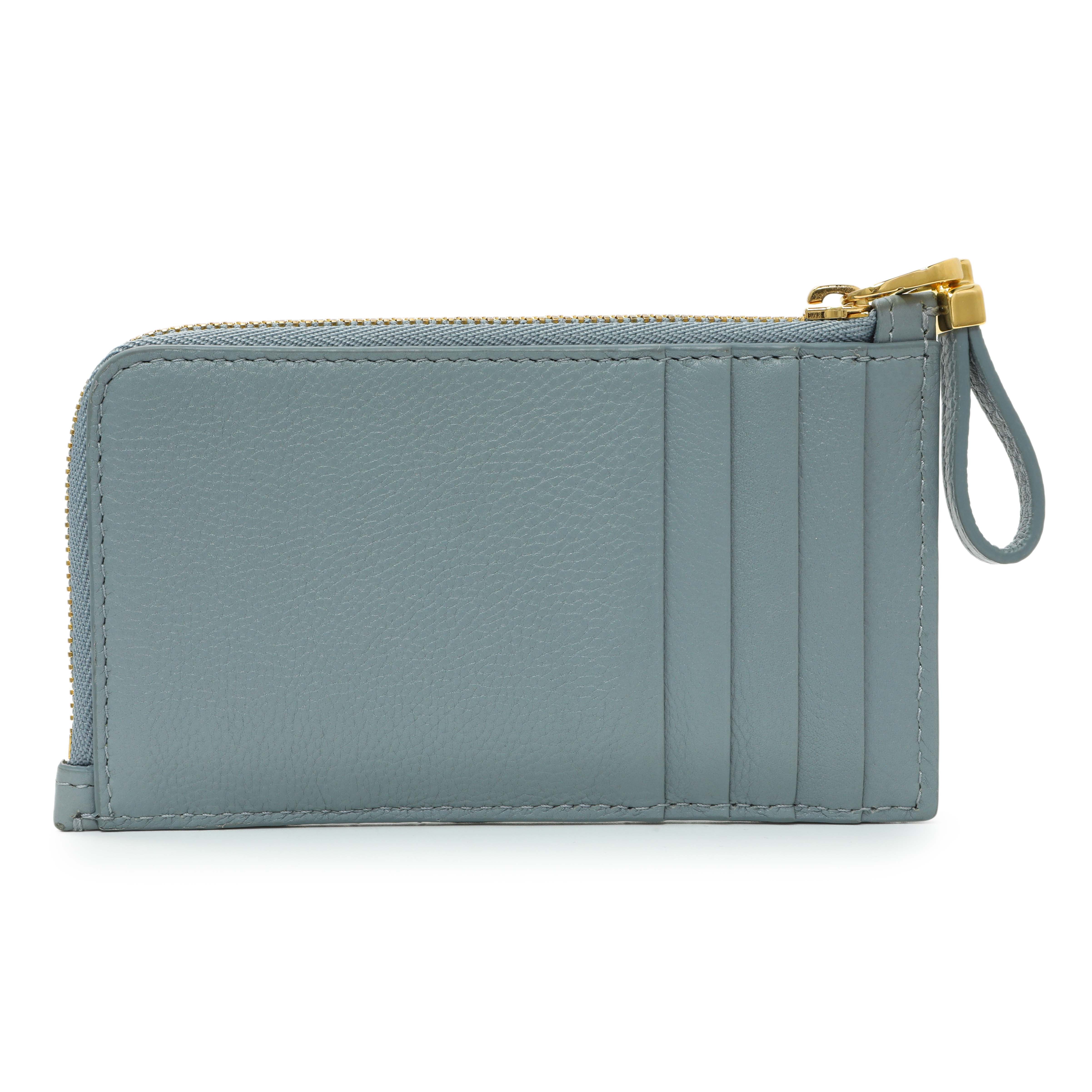Christian Dior Blue Supple Calfskin Cannage Caro Cosmos Zipped