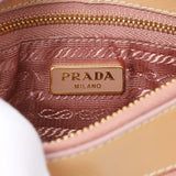 Prada Caramel Saffiano Vernice Zip Pouch