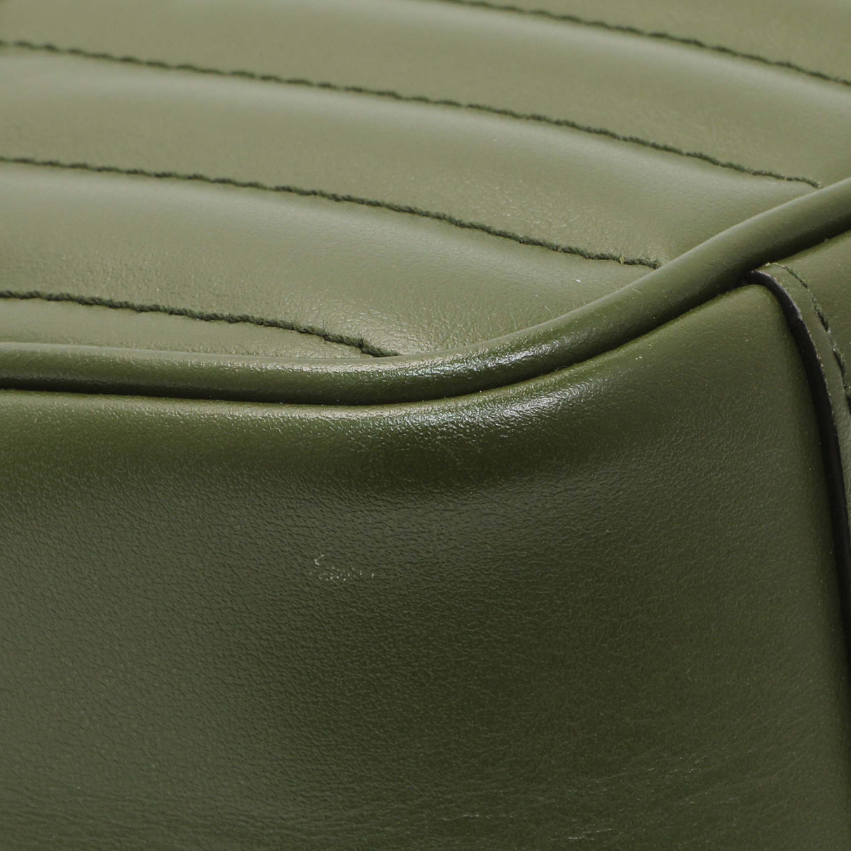 Gucci Green Calfskin Matelasse Aria Small GG Marmont Shoulder Bag Handbags Gucci