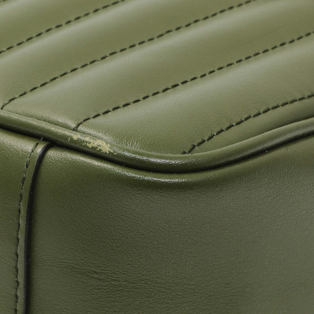 Gucci Green Calfskin Matelasse Aria Small GG Marmont Shoulder Bag Handbags Gucci