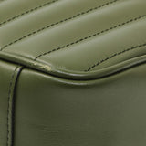 Gucci Green Calfskin Matelasse Aria Small GG Marmont Shoulder Bag Handbags Gucci