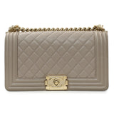 Chanel Grey Caviar Medium Boy Flap