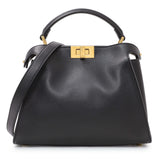 -6 items Fri July 24 ⬆️- Fendi Black Vitello Medium Peekaboo Iconic Essentially Satchel Handbags Fendi